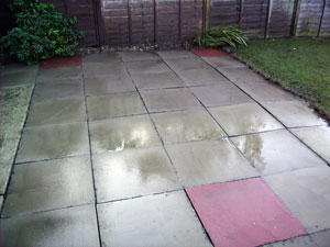 patio after cleaning with pressure washer