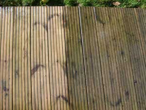 decking pressure washing work in progress